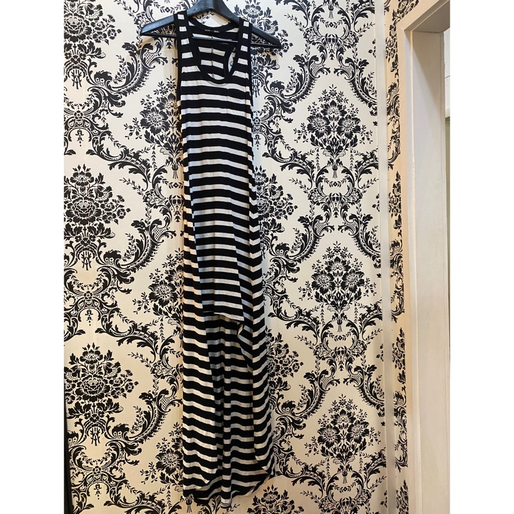 Express black/white high-low tank dress
